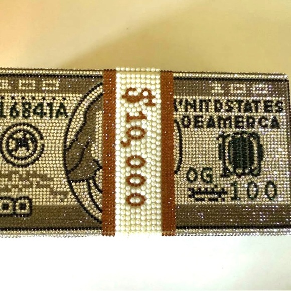 Rhinestone Money Stack Clutch - Picture 1 of 3